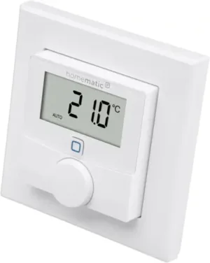 Homematic IP Smart Home Wandthermostat mit Luftfeuchtigkeitssensor, digitales Thermostat Heizkörper/Fußbodenheizung mit App, Alexa, Google Assistant, Temperaturmessung, Energie sparen