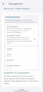 Filterfunktion für Zusatzdienste wie Amazon Alexa im Homematic IP App