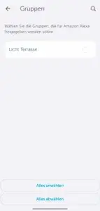Filterfunktion für Zusatzdienste wie Amazon Alexa im Homematic IP App nach Gruppe