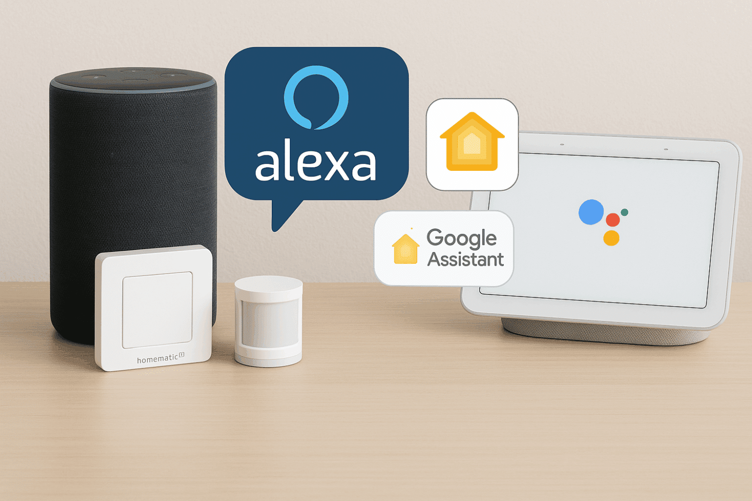 Smart Home mit KI Alexa, Apple HomeKit & Google Assistant mit Homematic IP und Aqara