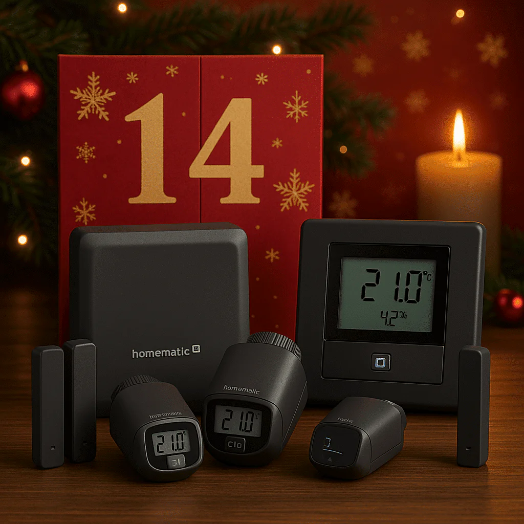 Homematic IP Advent Calendar 14.12 Elegant room climate set in anthracite for smart heating control (value approx. €350)
