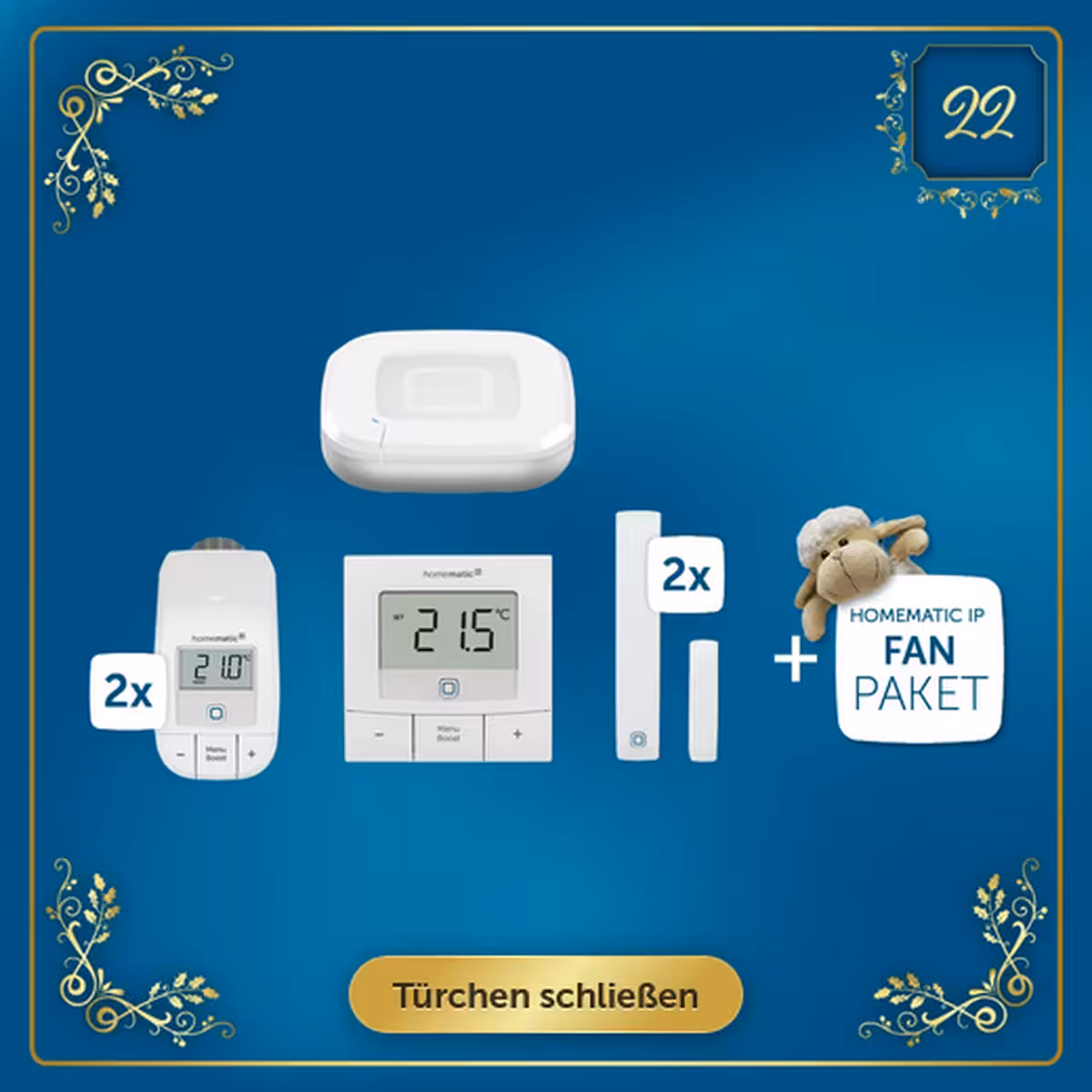 Calendario de Adviento Homematic IP - puerta 22: Set básico de climatización
