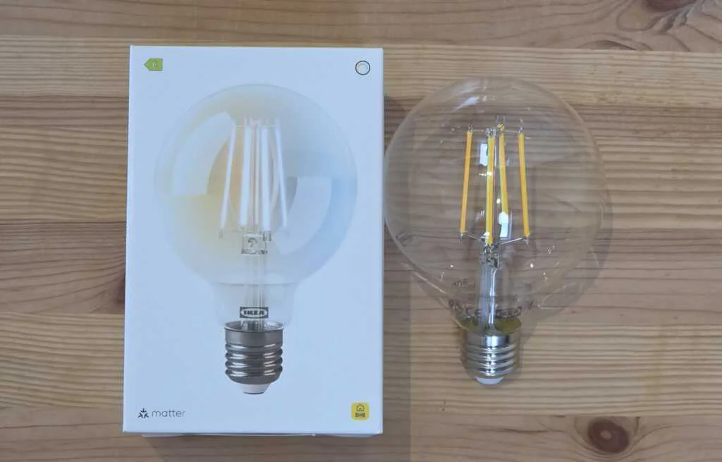 KAJPLATS LED-Leuchtmittel E27 806 lm, smart Weißspektrum/klar/rund, 95 mm