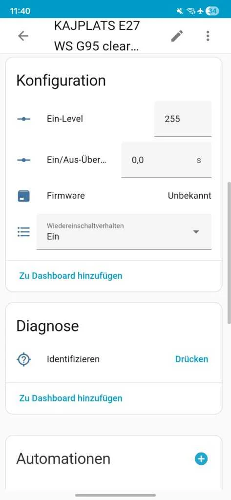 KAJPLATS LED-Leuchtmittel E27 in Home Assistant 3