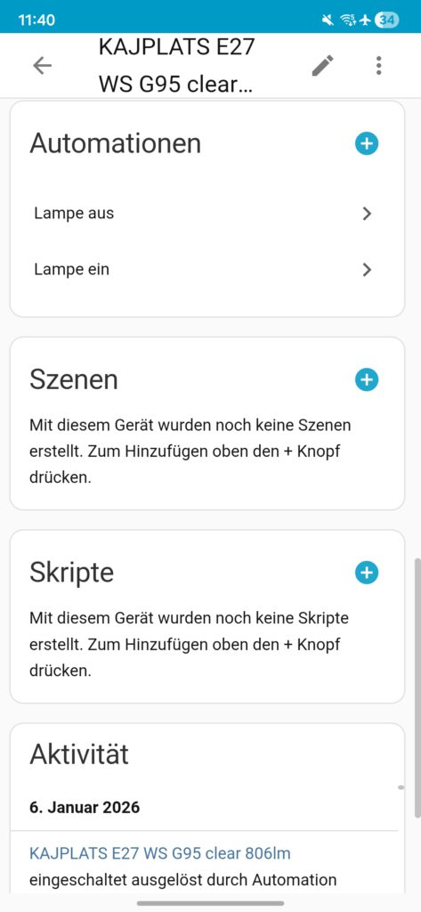 KAJPLATS LED-Leuchtmittel E27 in Home Assistant 4