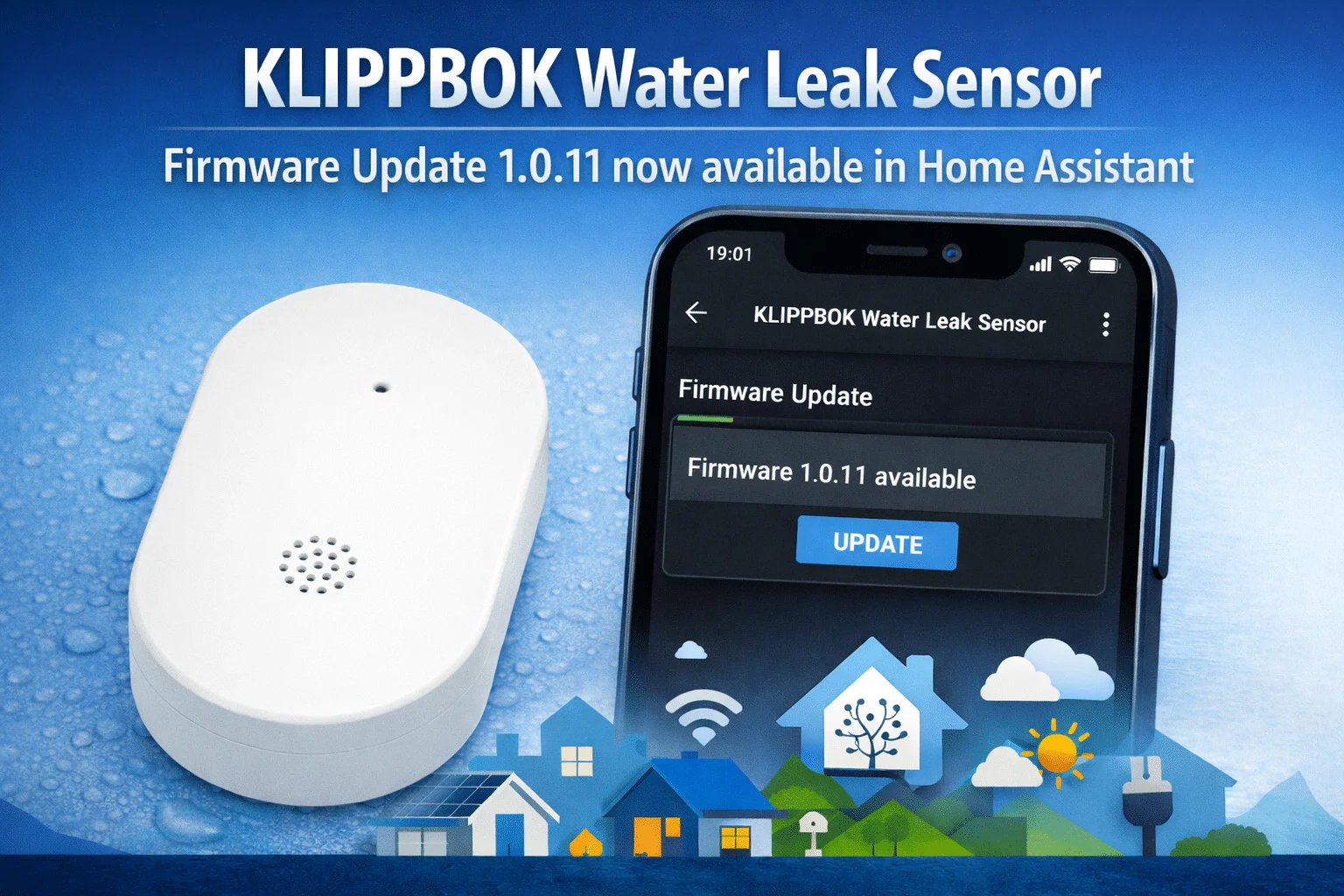 L'aggiornamento firmware 1.0.11 del sensore di perdite d'acqua IKEA KLIPBPOK è ora disponibile in Home Assistant.