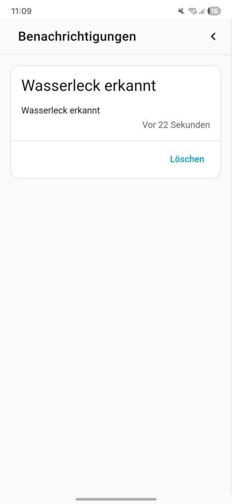KLIPPBOK Wasserlecksensor in Home Assistant Benachrichtigung