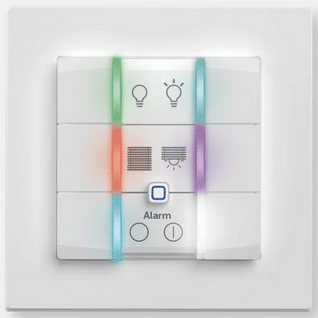 Wandtaster – 6‑fach, 230 V LED bunt