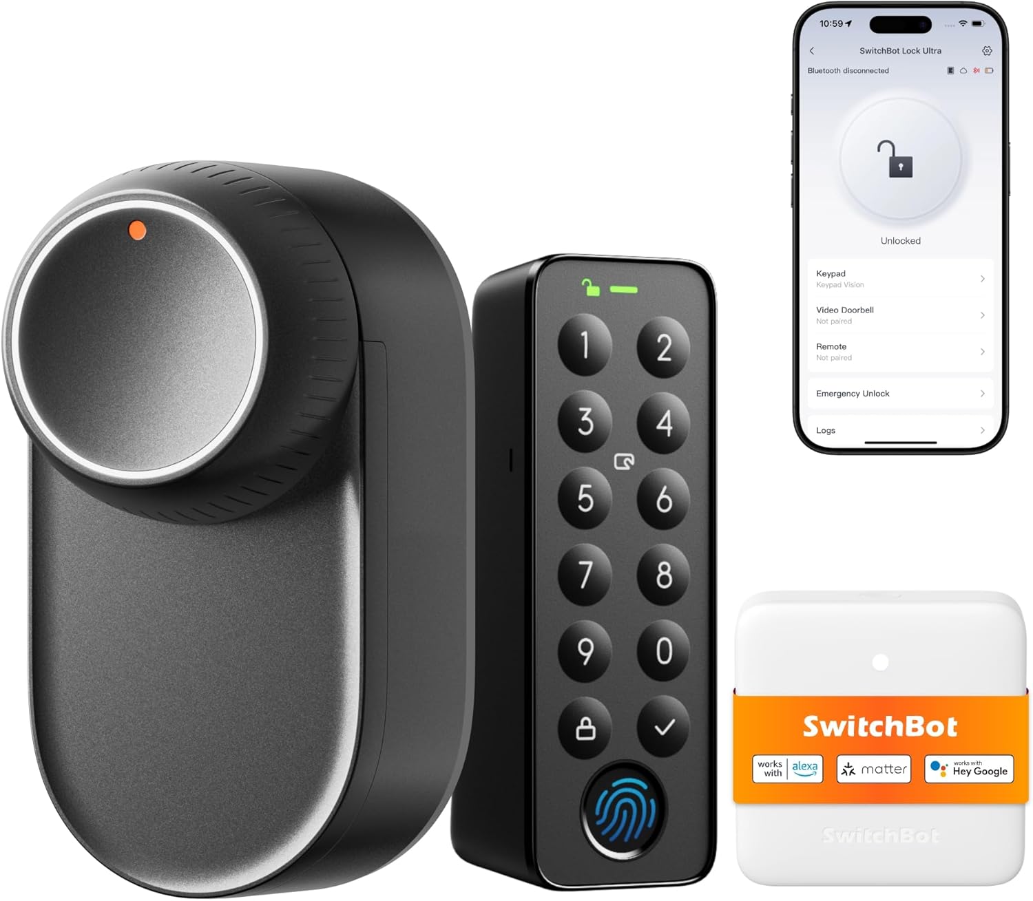 SwitchBot WLAN Smart Lock Ultra mit Fingerabdruck-Entsperrung