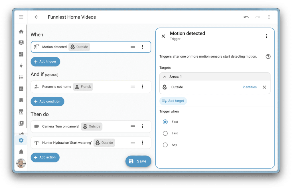 Home Assistant natural automation example