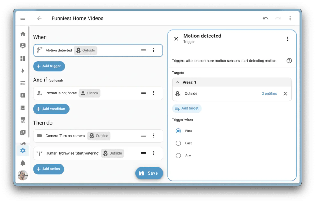 Home Assistant natural automation example