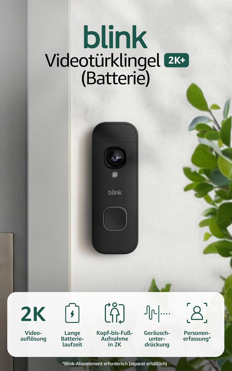 Neu Blink Videotürklingel 2K+ mit hoher Auflösung jetzt günstiger vorbestellen