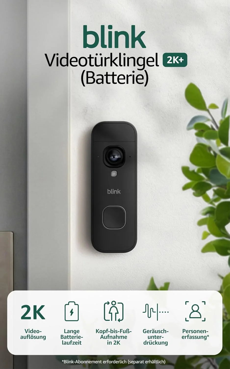Neu Blink Videotürklingel 2K+ mit hoher Auflösung jetzt günstiger vorbestellen