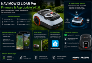 Mise à jour Navimow i2 LiDAR Pro V4.1.0 avec Home Assistant, cartographie automatique et Apple „ Où est “