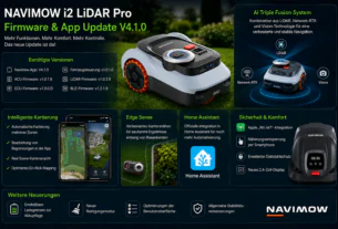 Mise à jour Navimow i2 LiDAR Pro V4.1.0 avec Home Assistant, cartographie automatique et Apple „ Où est “