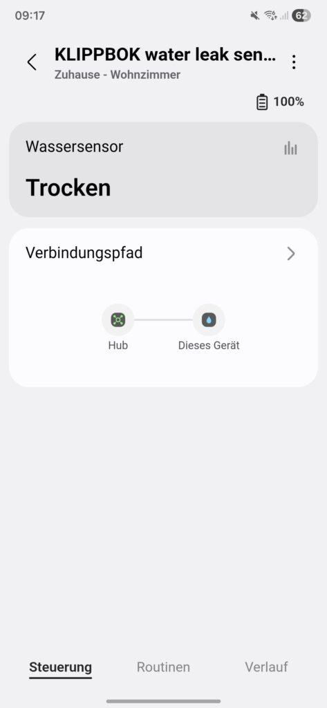 IKEA KLIPPBOK Wasserlecksensor Firmware-Update 1.0.13 in SmartThings