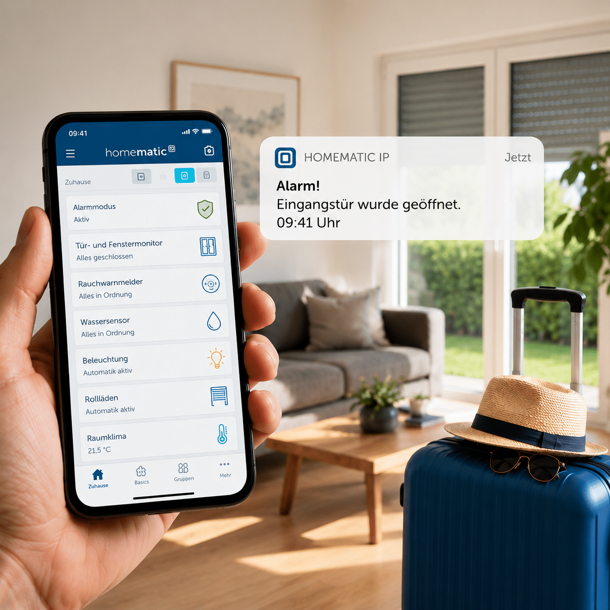 Mit Homematic IP entspannt in den Urlaub So schützt das Smart Home dein Zuhause