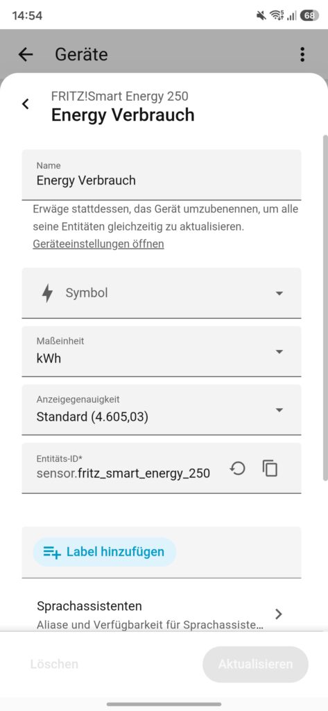 Home Assistant FRITZ!Smart Energy 250