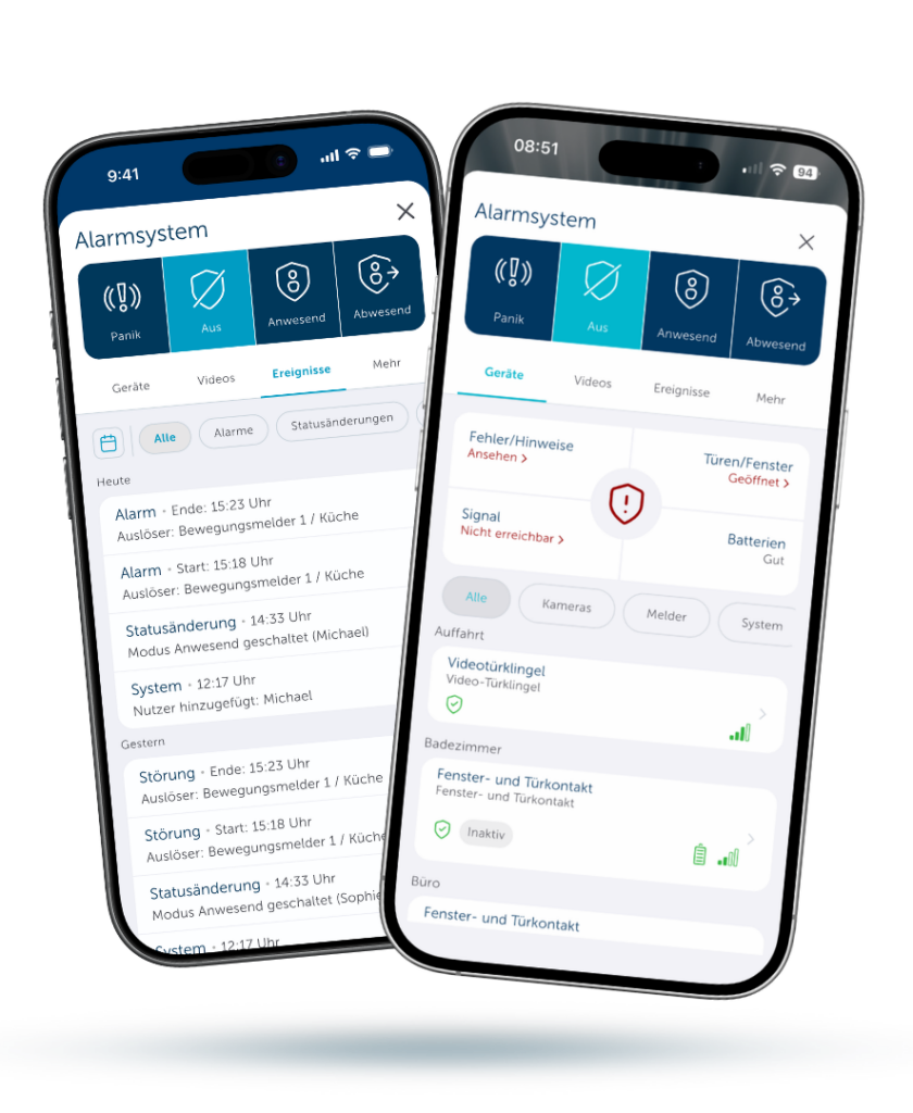 Área de alarmas rediseñada con la aplicación Homematic IP